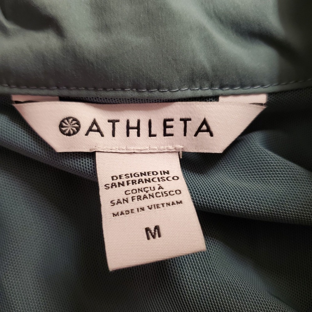 NWT! Athleta Med Advantage Poplin Top Teal Breathable light Jacket Travel Hi-Low - Picture 13 of 14